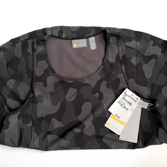NWT Nordstrom Zella XXS Women’s Lightweight Camo Tank Top – Black Camo - Picture 4 of 13